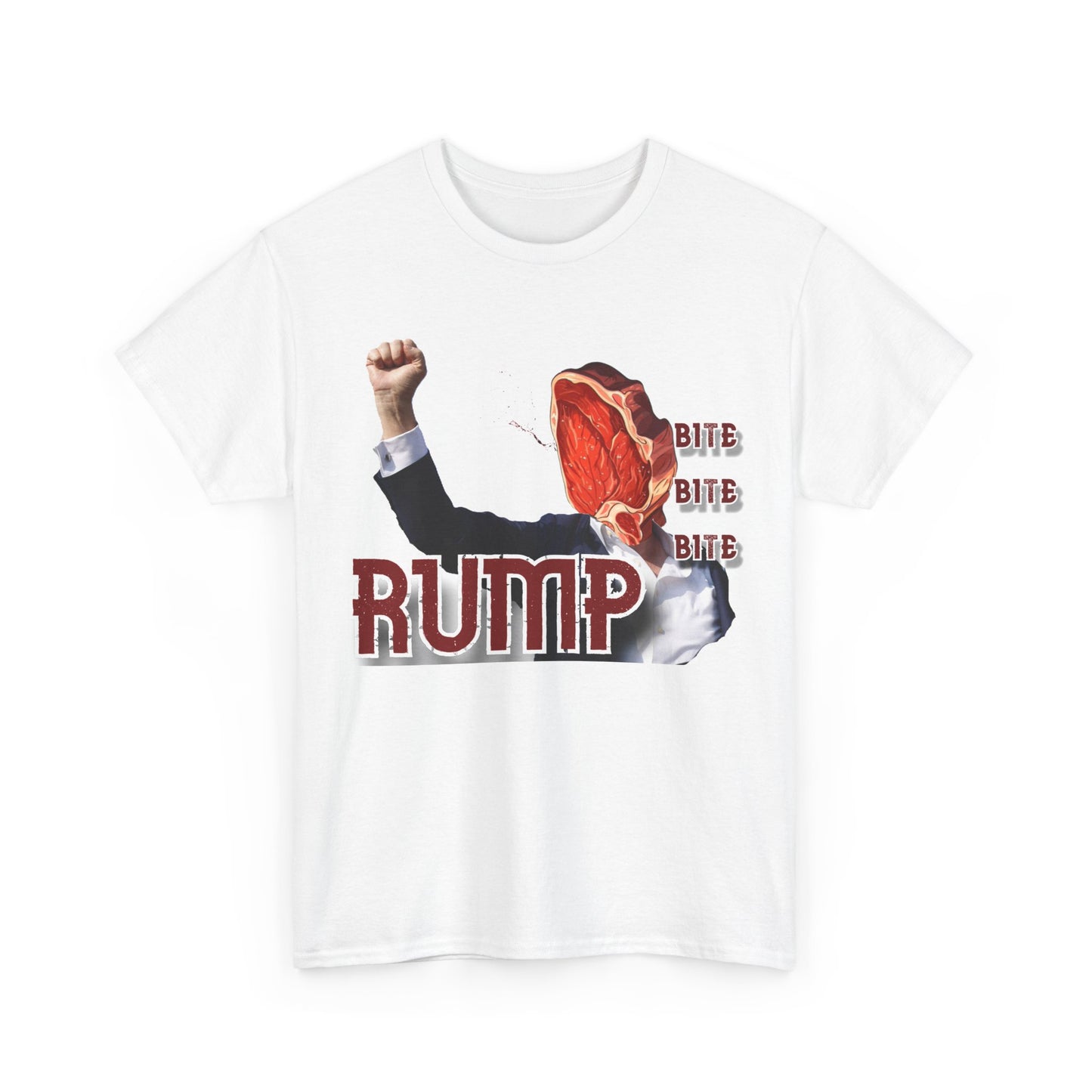 Takin' a bite, Satirical Unisex Heavy Cotton Tee, Political Humor, Election Day Attire, Meme Clothing, Comedic Graphic