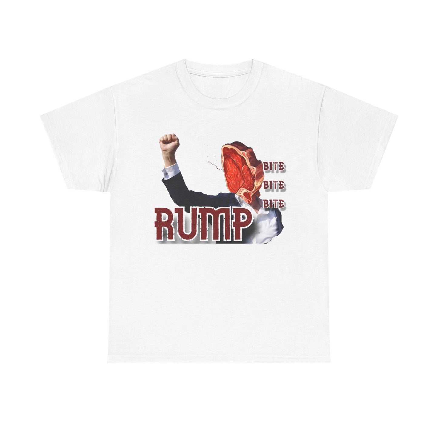 Takin' a bite, Satirical Unisex Heavy Cotton Tee, Political Humor, Election Day Attire, Meme Clothing, Comedic Graphic