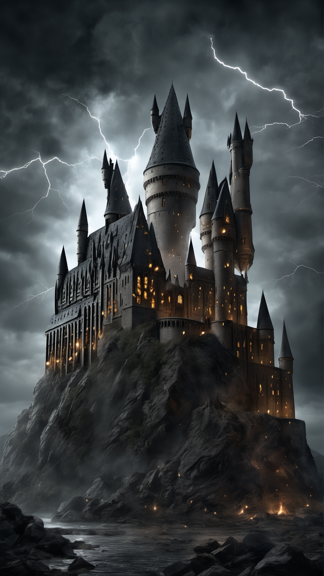 Hogwarts... But The Good Guys Lost - Ai Phone Wallpaper Pack (Castle Exterior)