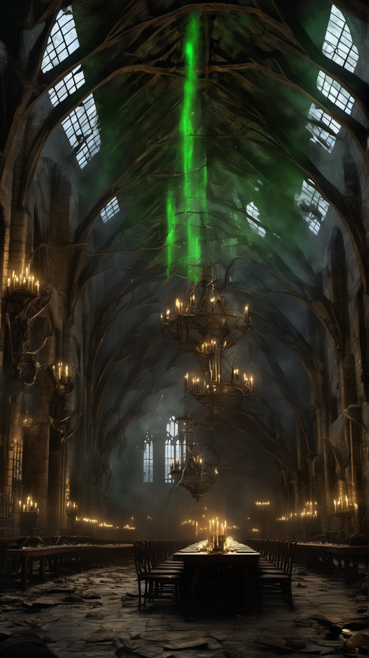 Hogwarts... But The Good Guys Lost - Ai Phone Wallpaper Pack (Ruined Great Hall)