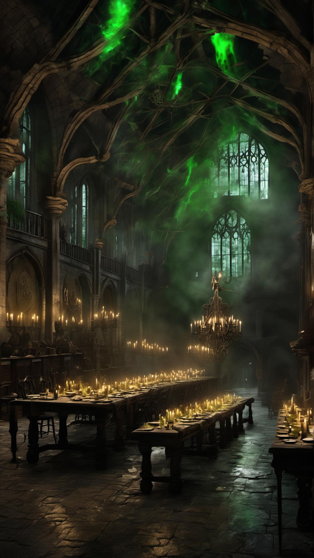 Hogwarts... But The Good Guys Lost - Ai Phone Wallpaper Pack (Ruined Great Hall)