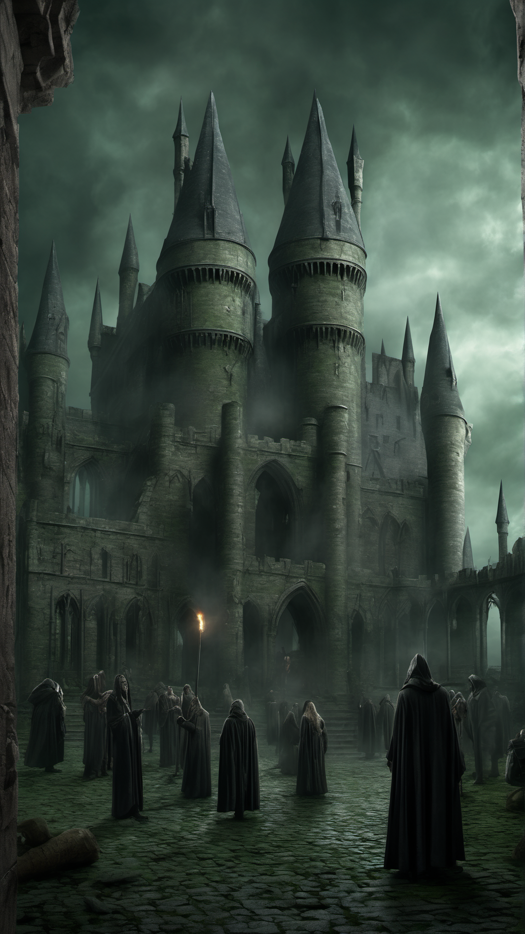 Hogwarts... But The Good Guys Lost - Ai Phone Wallpaper Pack (Students Enslaved)