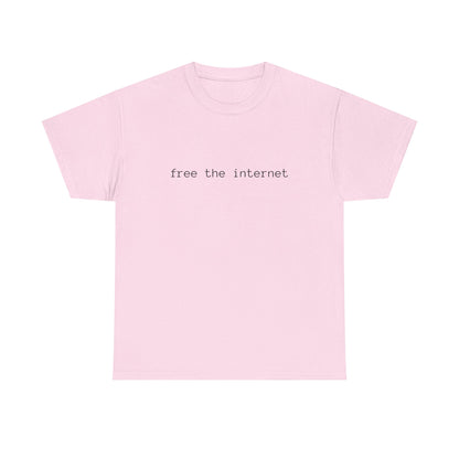 Unisex Heavy Cotton Tee - "Free the Internet" Graphic Tee