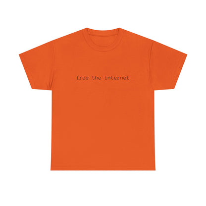Unisex Heavy Cotton Tee - "Free the Internet" Graphic Tee