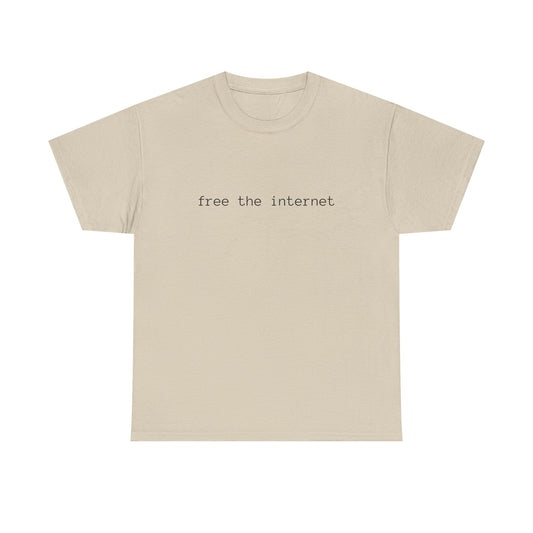 Unisex Heavy Cotton Tee - "Free the Internet" Graphic Tee