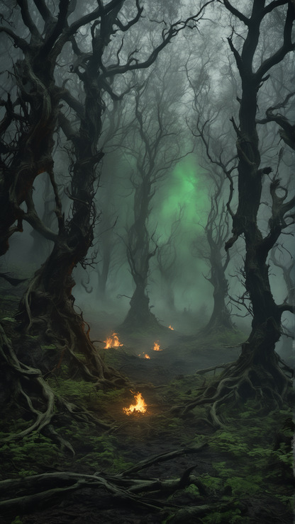 Hogwarts... But The Good Guys Lost - Ai Phone Wallpaper Pack (Forbidden Forest After The War)